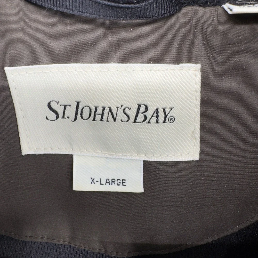 St. Johns Bay Mens 3-in-1 Systems Jacket Olive Brown Fleece Liner Hooded XL